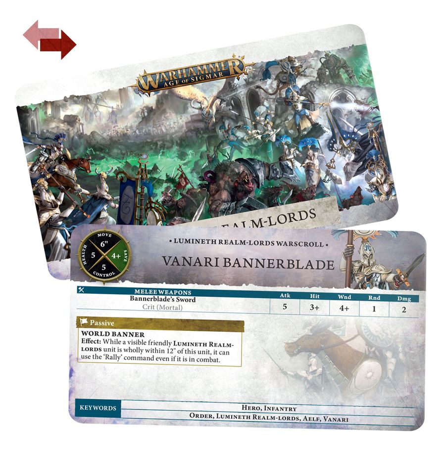 Warhammer Age of Sigmar Warscroll Cards: Lumineth Realm-lords (English)