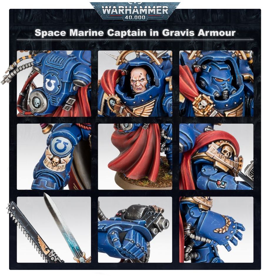 Warhammer 40,000 Space Marines Captain in Gravis Armour