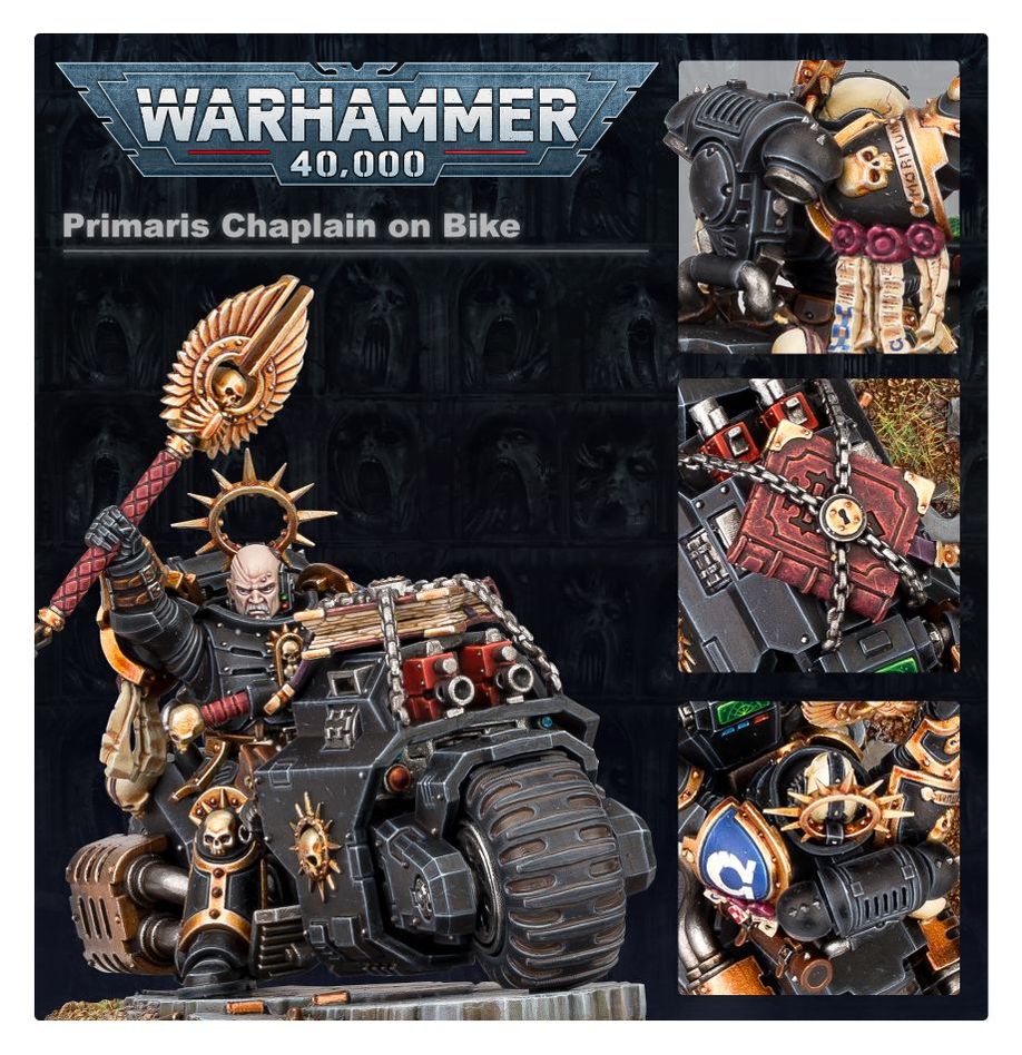 Warhammer 40,000 Space Marines Chaplain on Bike