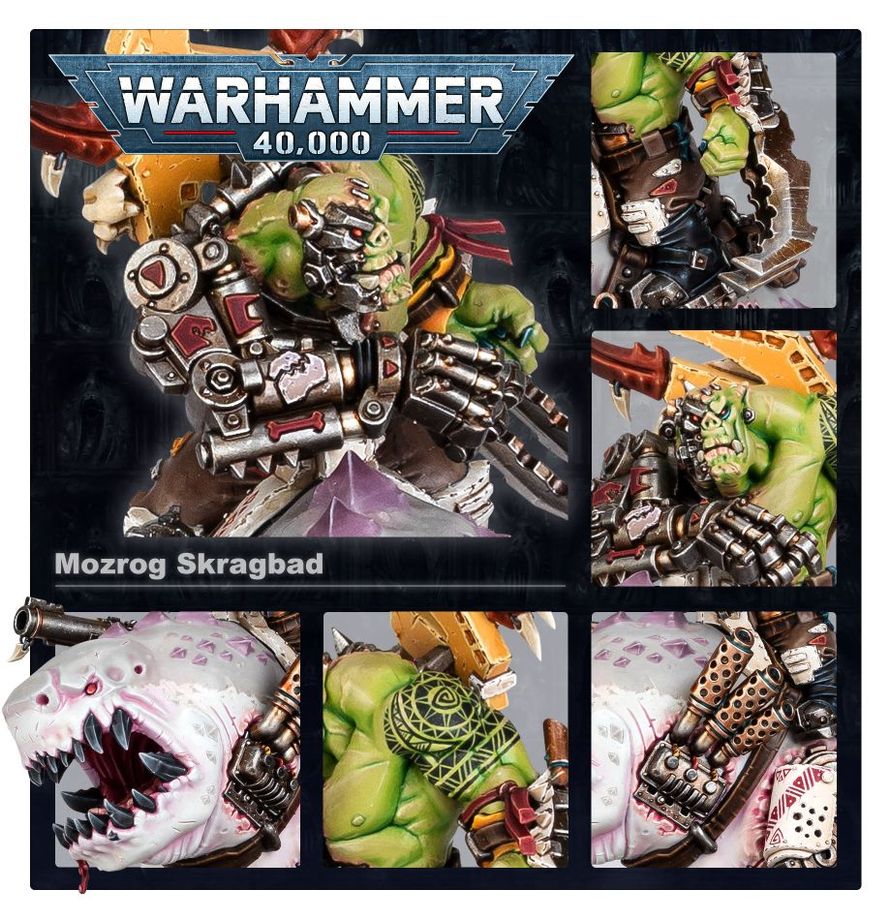 Warhammer 40,000 Orks Mozrog Skragbad/Beastboss on Squigosaur