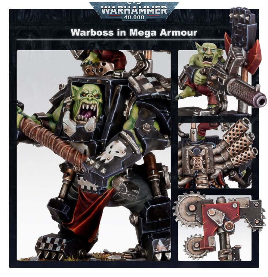 Warhammer 40,000 Orks Warboss in Mega Armour