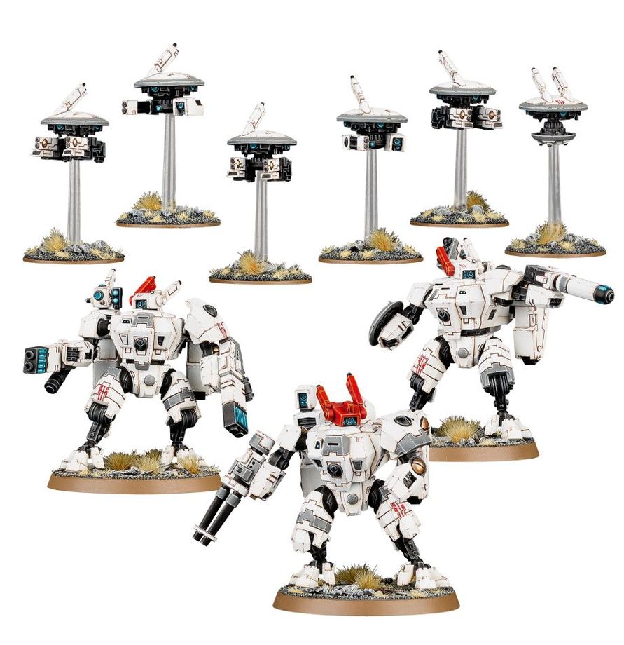 Warhammer 40,000 T'au Empire XV8 Crisis Battlesuit Team