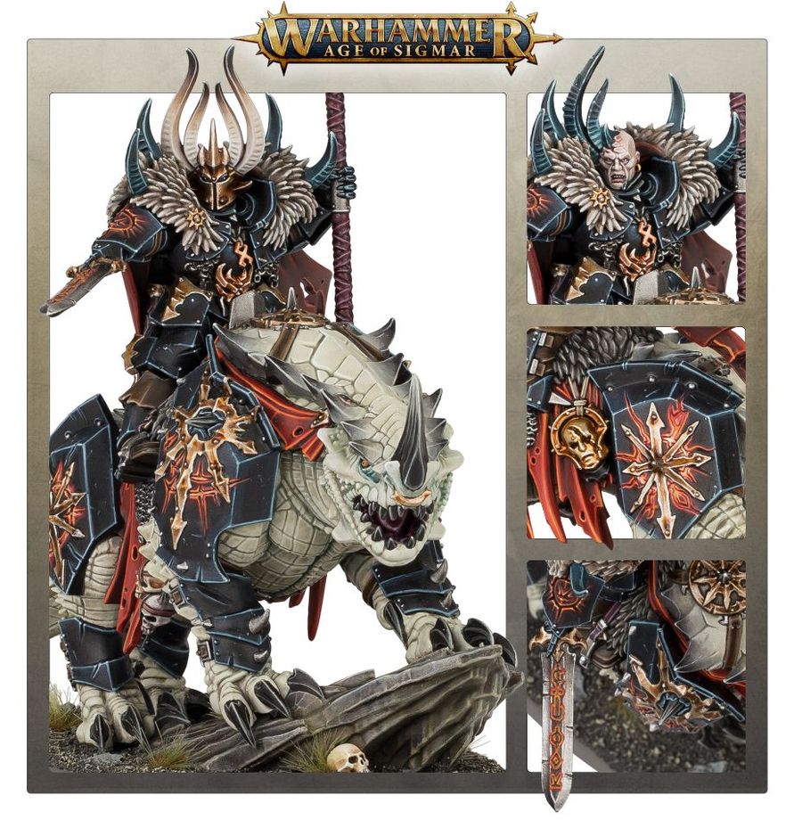 Warhammer Age of Sigmar Slaves to Darkness Chaos Lord on Karkadrak