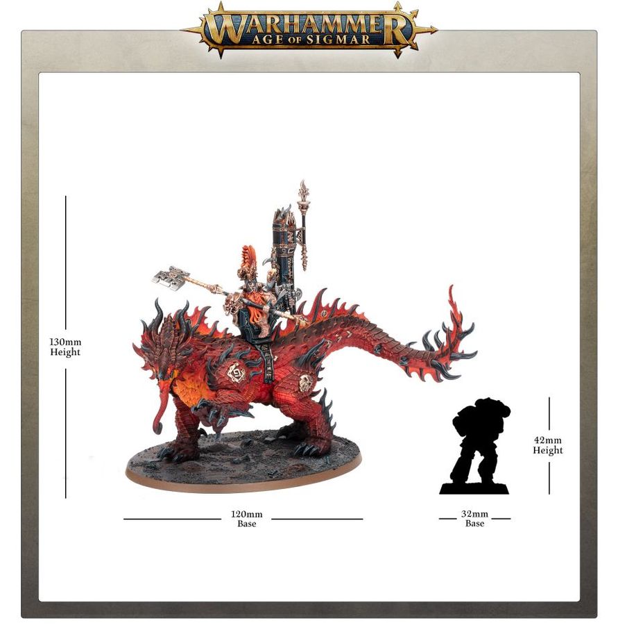 Warhammer Age of Sigmar Fyreslayers Auric Runefather on Magmadroth