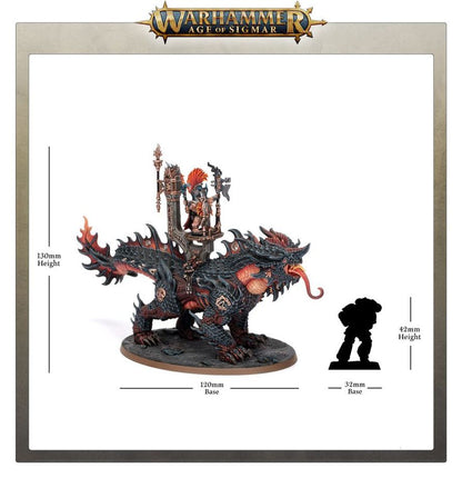 Warhammer Age of Sigmar Fyreslayers Auric Runefather on Magmadroth