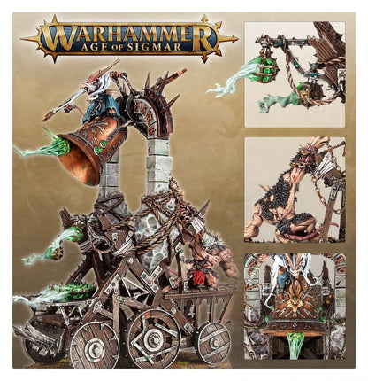 Warhammer Age of Sigmar Skaven Plague Priest on Plague Furnace/Grey Seer on Screaming Bell