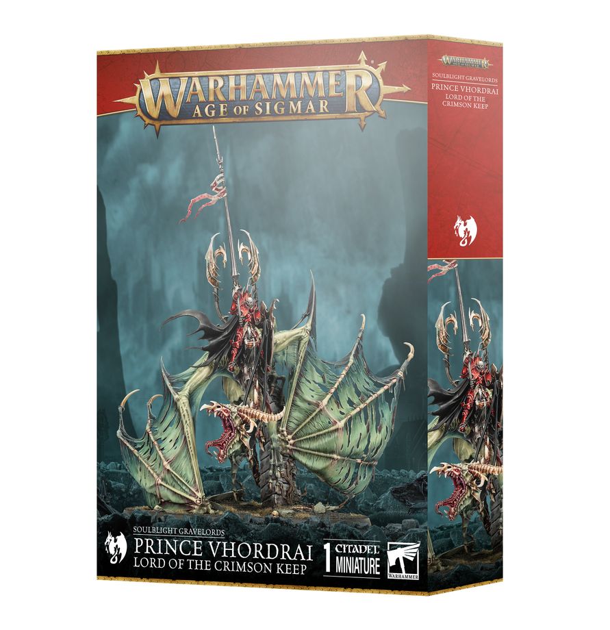 Warhammer Age of Sigmar Soulblight Gravelords Prince Vhordrai, Lord of the Crimson Keep/Revenant Draconith