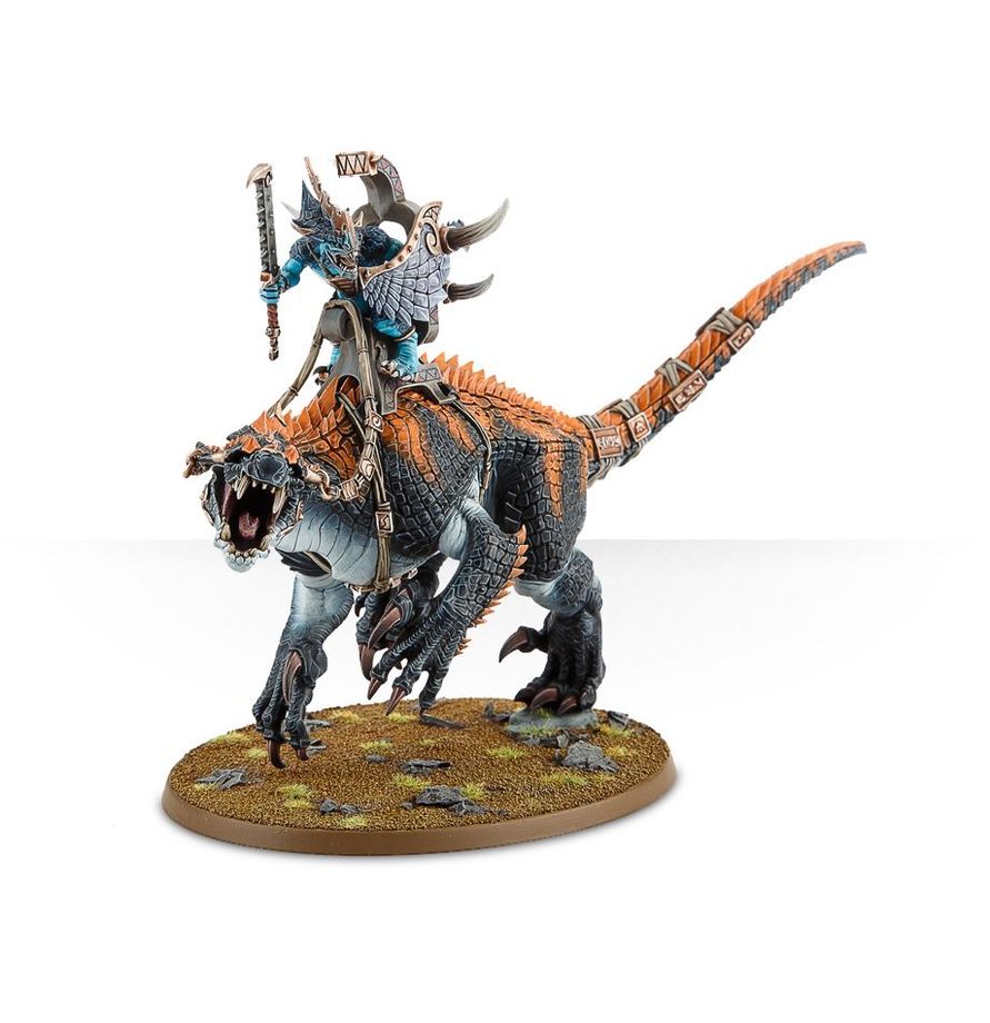 Warhammer Age of Sigmar Seraphon Saurus Oldblood on Carnosaur/Saurus Scar-Veteran on Carnosaur/Skink Oracle on Troglodon