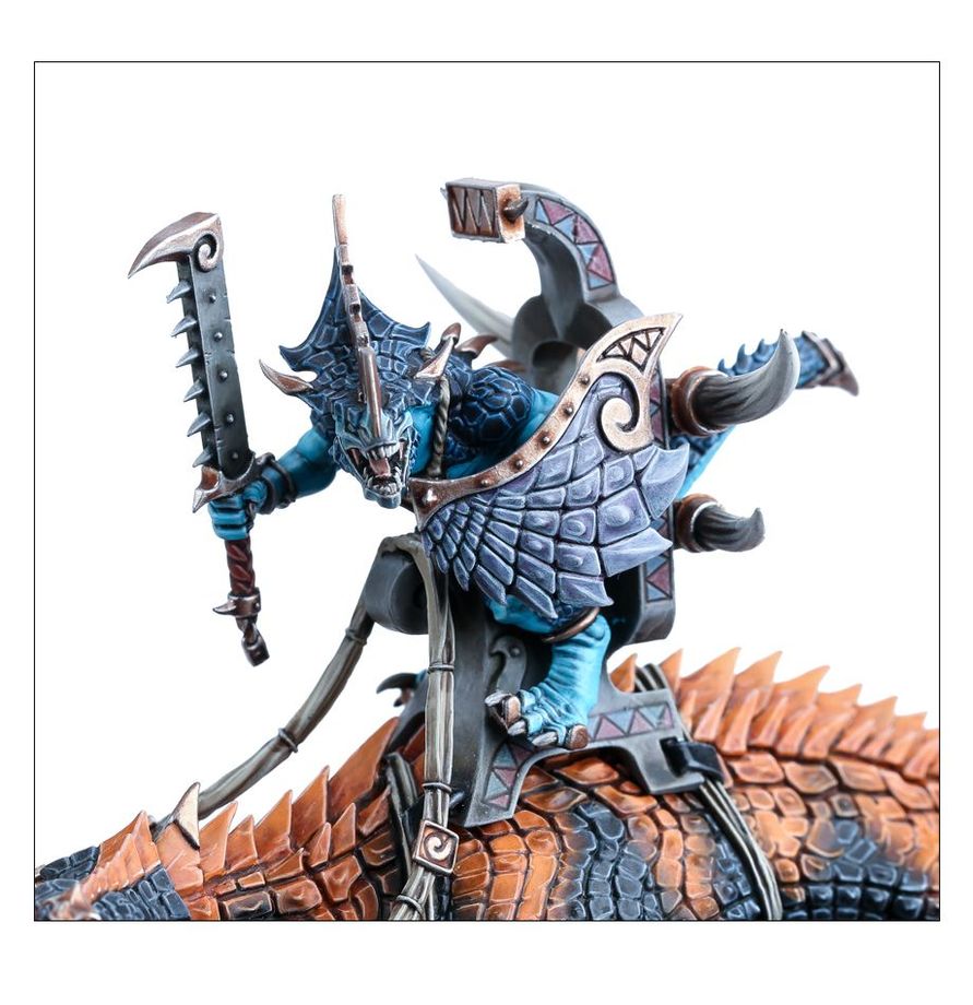 Warhammer Age of Sigmar Seraphon Saurus Oldblood on Carnosaur/Saurus Scar-Veteran on Carnosaur/Skink Oracle on Troglodon