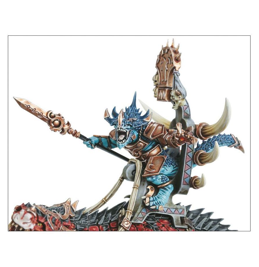 Warhammer Age of Sigmar Seraphon Saurus Oldblood on Carnosaur/Saurus Scar-Veteran on Carnosaur/Skink Oracle on Troglodon