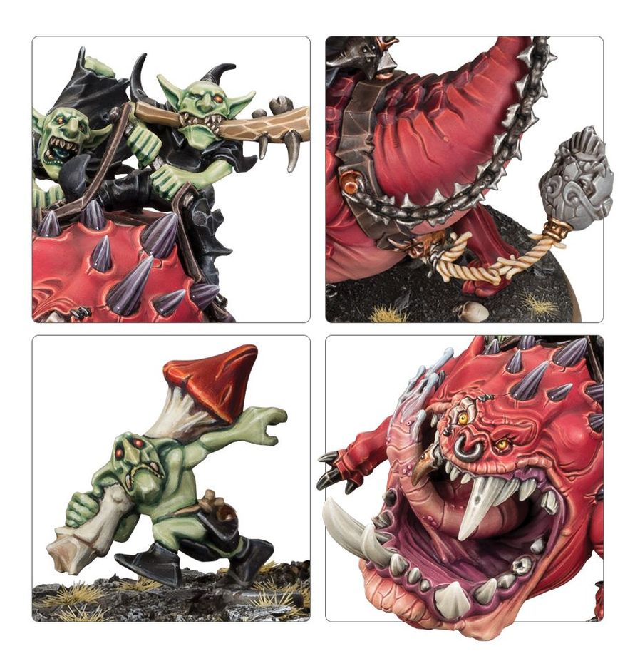 Warhammer Age of Sigmar Gloomspite Gitz Mangler Squigs/Loonboss on Mangler Squigs