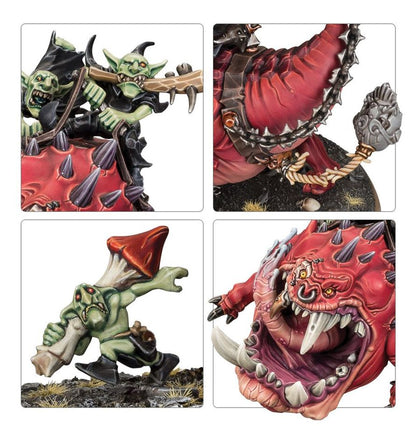 Warhammer Age of Sigmar Gloomspite Gitz Mangler Squigs/Loonboss on Mangler Squigs