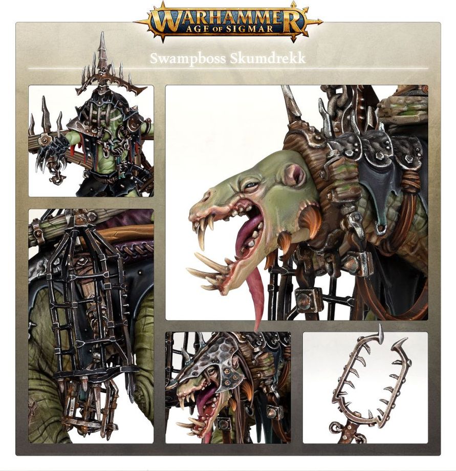 Warhammer Age of Sigmar Orruk Warclans Swampboss Skumdrekk/Snatchaboss on Sludgeraker Beast