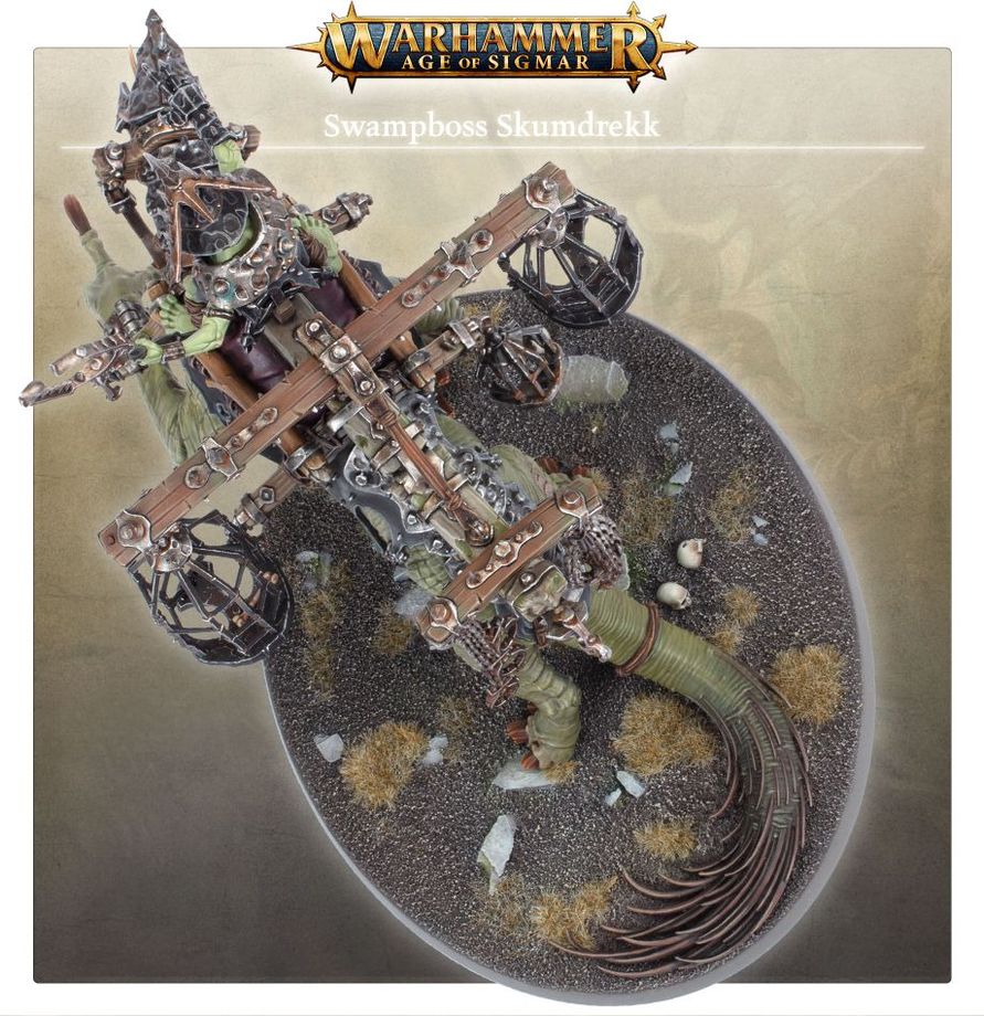 Warhammer Age of Sigmar Orruk Warclans Swampboss Skumdrekk/Snatchaboss on Sludgeraker Beast