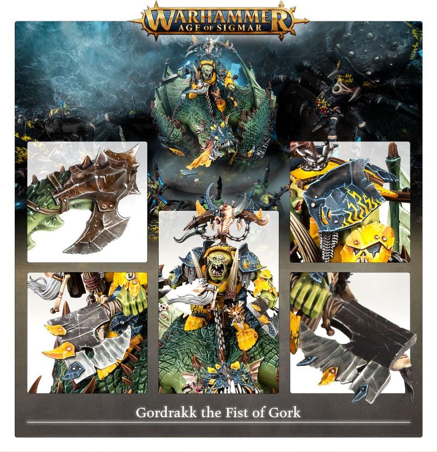 Warhammer Age of Sigmar Orruk Warclans Gordrakk, the Fist of Gork/Megaboss on Maw-krusha