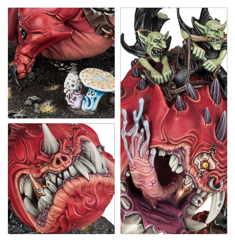 Warhammer Age of Sigmar Gloomspite Gitz Mangler Squigs/Loonboss on Mangler Squigs