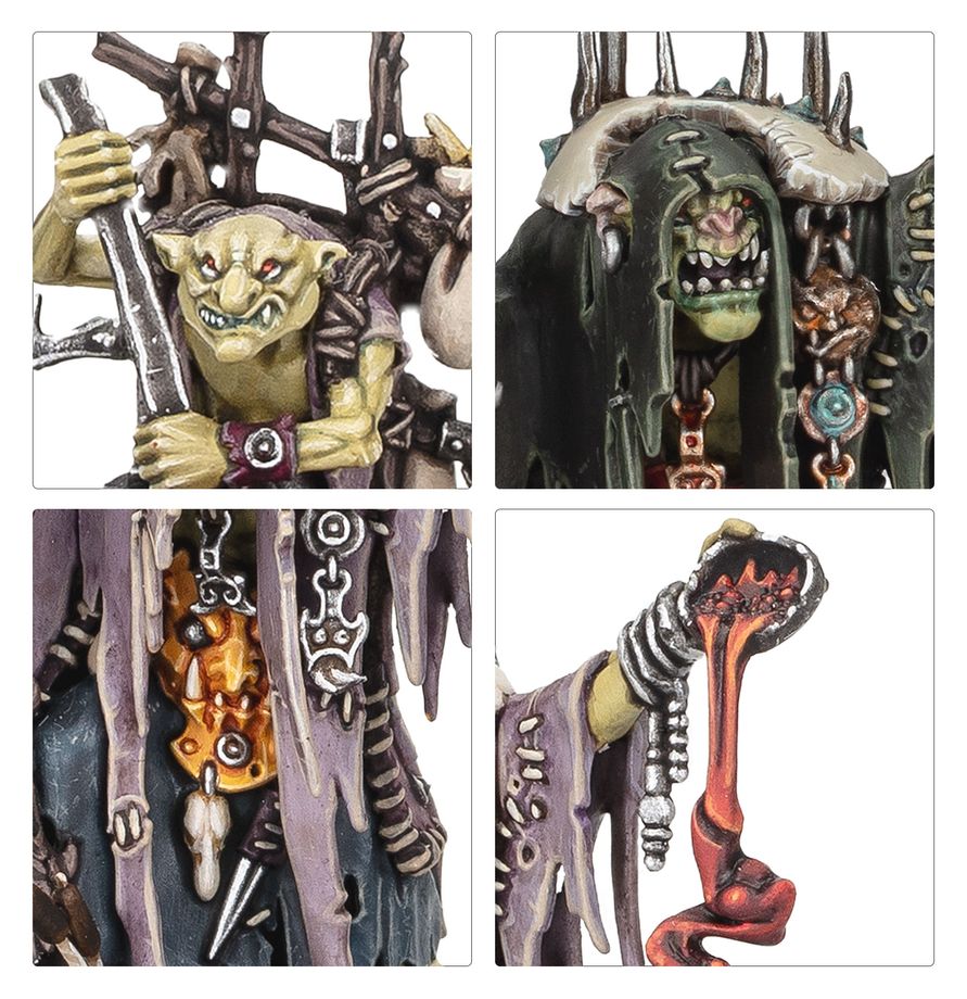 Warhammer Age of Sigmar Orruk Warclans Swampcalla Shaman with Pot-grot