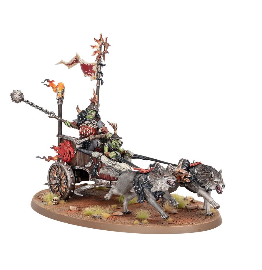 Warhammer Age of Sigmar Gloomspite Gitz Snarlboss/Frazzlegit Shaman on War-Wheela