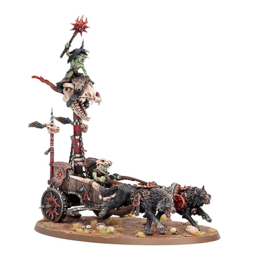 Warhammer Age of Sigmar Gloomspite Gitz Snarlboss/Frazzlegit Shaman on War-Wheela