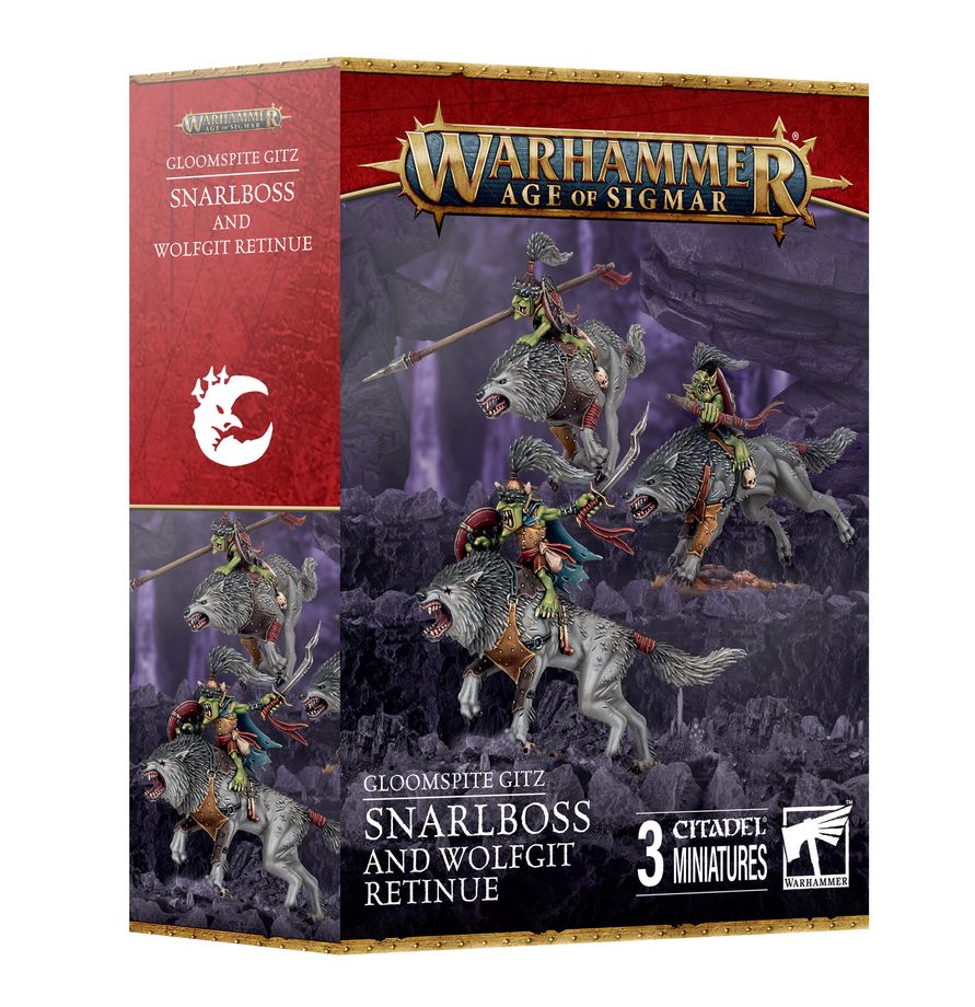 Warhammer Age of Sigmar Gloomspite Gitz Snarlboss and Wolfgit Retinue