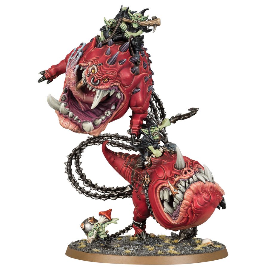 Warhammer Age of Sigmar Gloomspite Gitz Mangler Squigs/Loonboss on Mangler Squigs