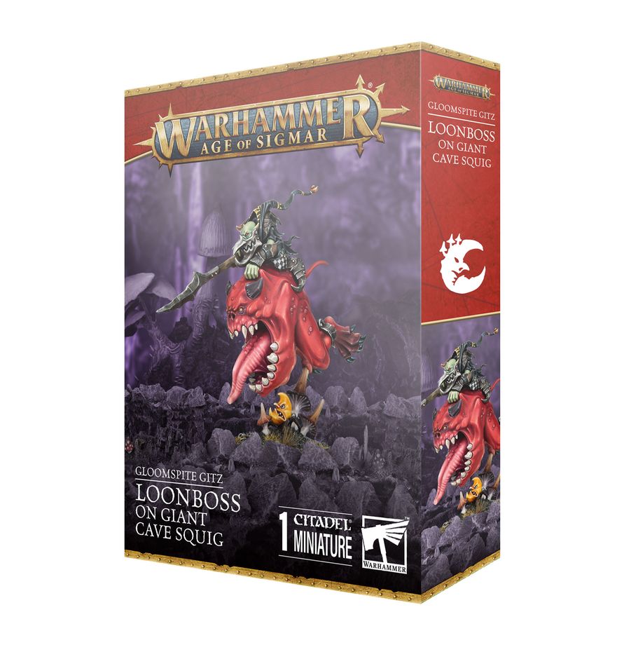 Warhammer Age of Sigmar Gloomspite Gitz Loonboss on Giant Cave Squig