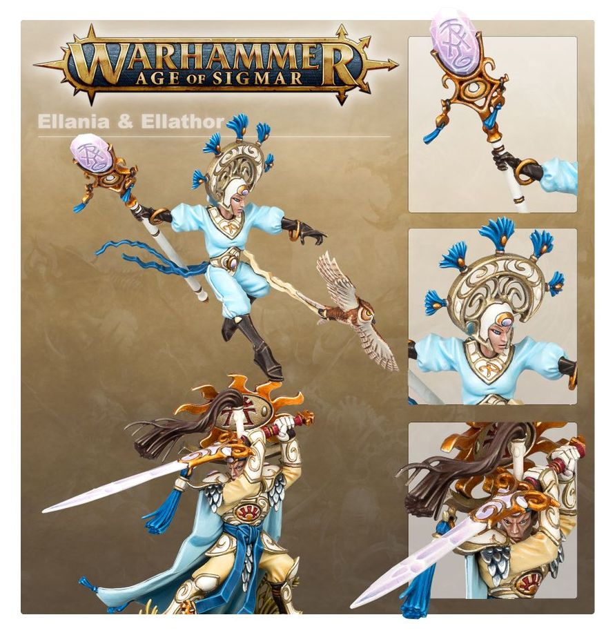 Warhammer Age of Sigmar Lumineth Realm-Lords Ellania and Ellathor, Eclipsian Warsages