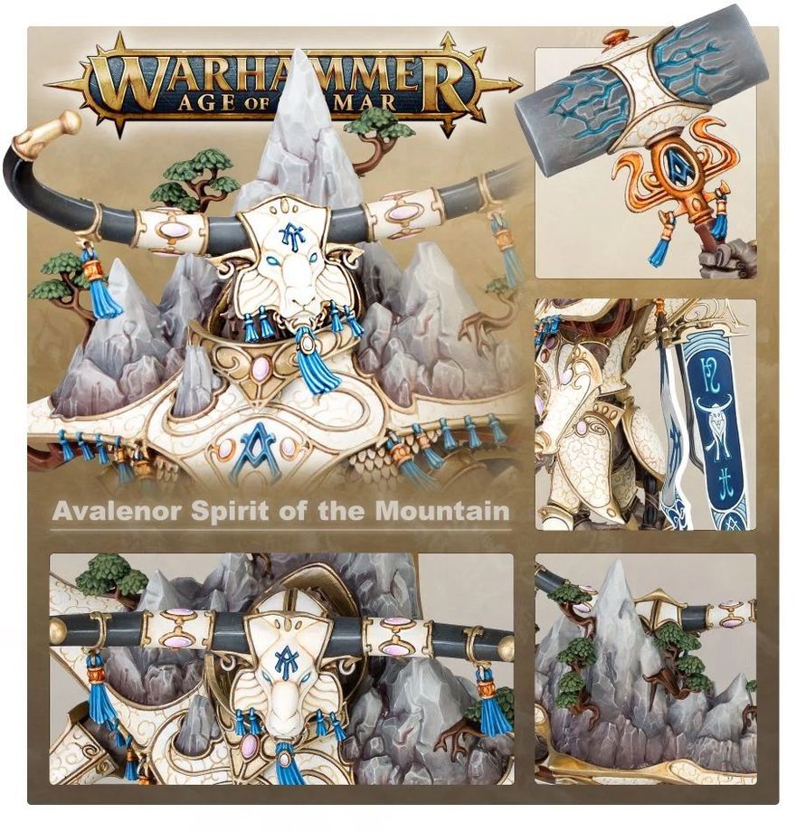 Warhammer Age of Sigmar Lumineth Realm-Lords Avalenor, the Stoneheart King/Alarith Spirit of the Mountain