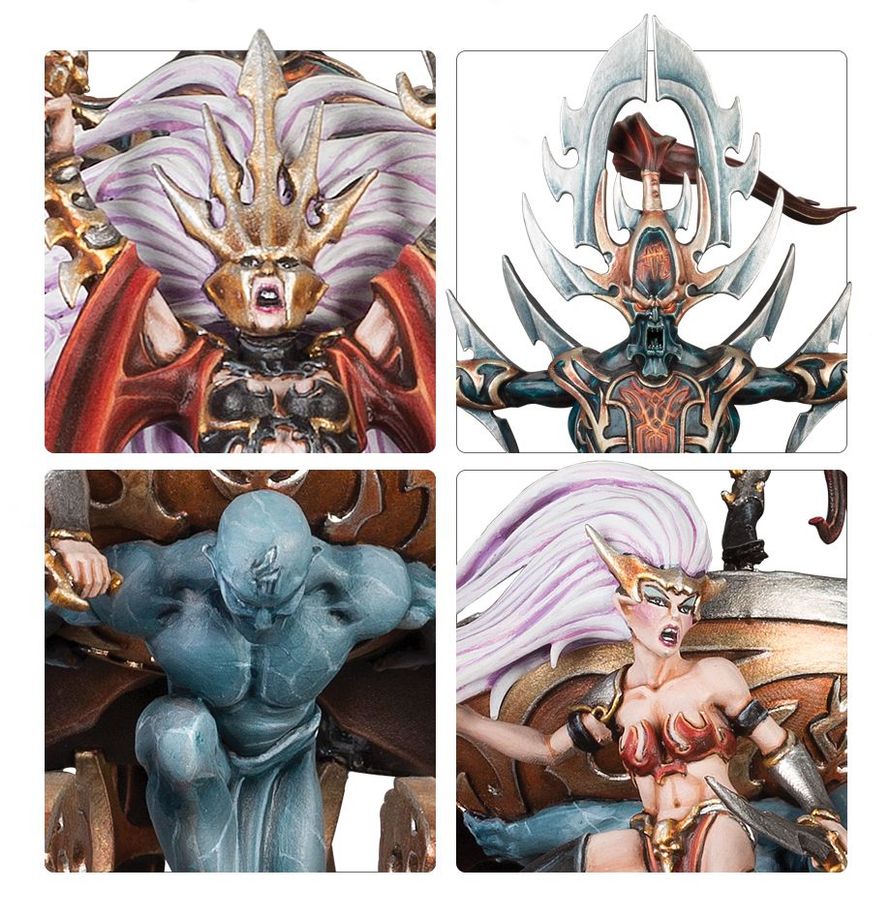 Warhammer Age of Sigmar Daughters of Khaine Slaughter Queen on Cauldron of Blood/Bloodwrack Shrine/Hag Queen on Cauldron of Blood