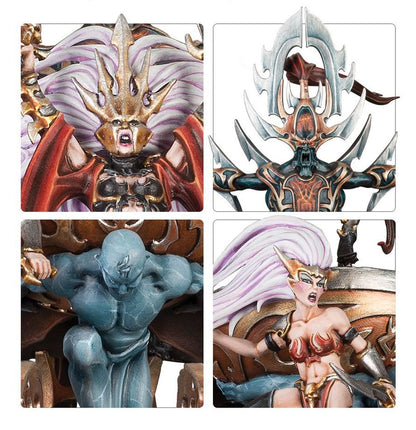 Warhammer Age of Sigmar Daughters of Khaine Slaughter Queen on Cauldron of Blood/Bloodwrack Shrine/Hag Queen on Cauldron of Blood