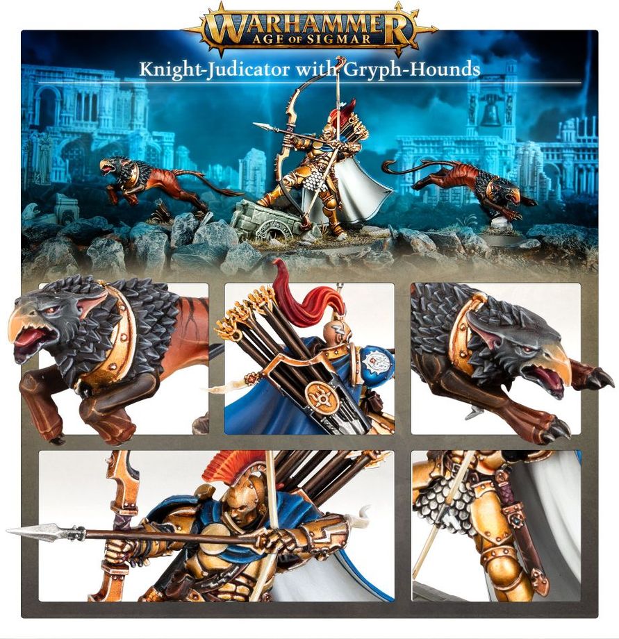 Warhammer Age of Sigmar Stormcast Eternals Knight-Judicator with Gryph-hounds