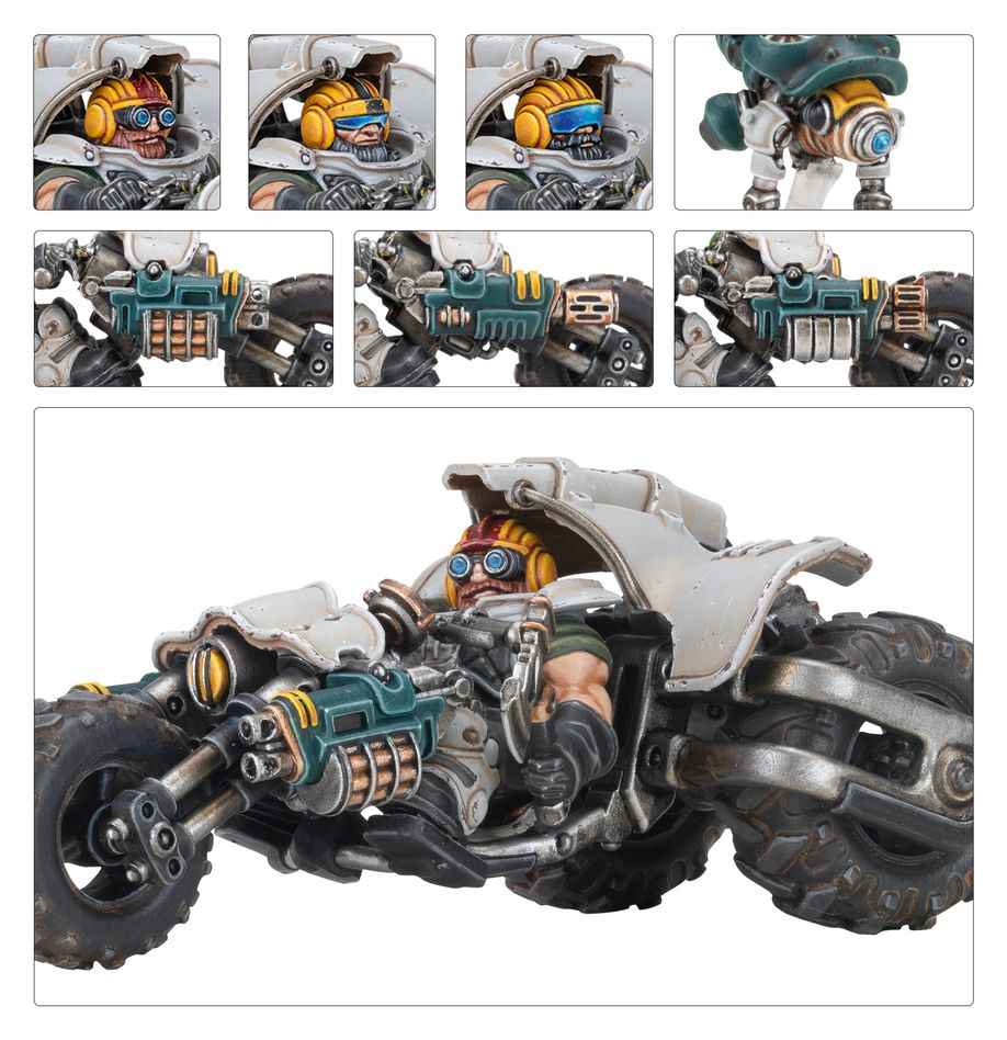 Warhammer 40,000 Necromunda: Ironhead Squat Svenotar Scout Trikes