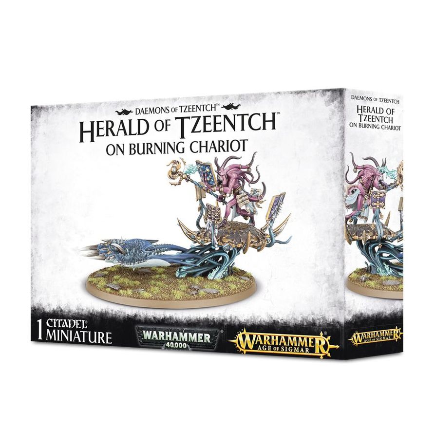 Warhammer Age of Sigmar: Fateskimmer, Herald of Tzeentch on Burning Chariot/ Burning Chariot of Tzeentch