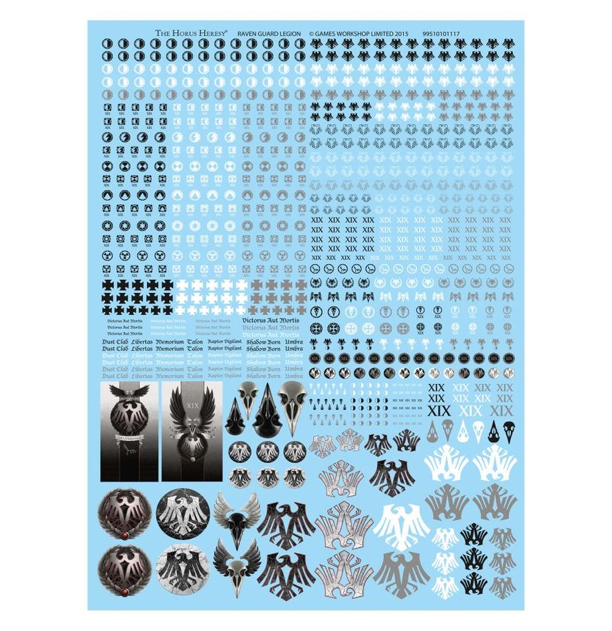 Warhammer The Horus Heresy - Raven Guard Legion Transfer Sheet