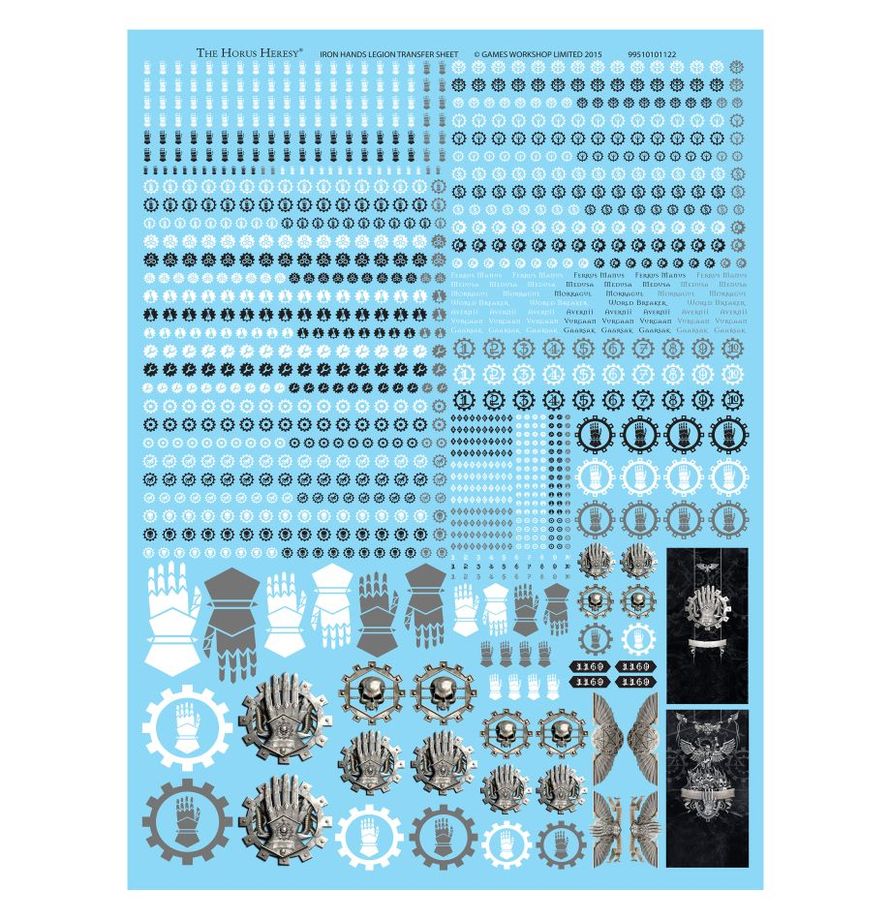 Warhammer The Horus Heresy - Iron Hands Legion Transfer Sheet