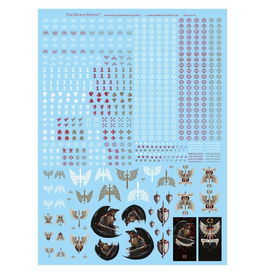 Warhammer The Horus Heresy - Dark Angels Legion Transfer Sheet