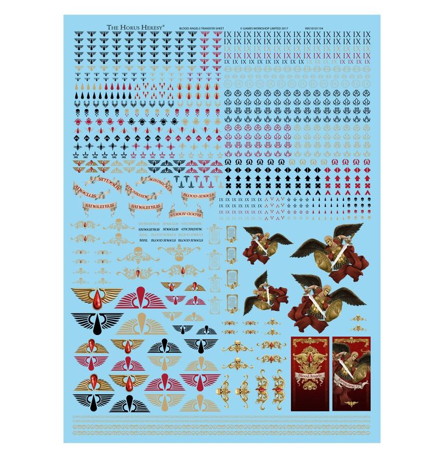 Warhammer The Horus Heresy - Blood Angels Legion Transfer Sheet