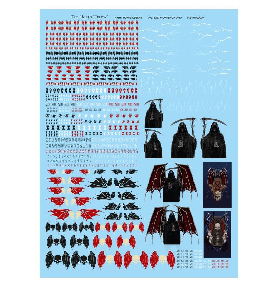 Warhammer The Horus Heresy - Night Lords Legion Transfer Sheet