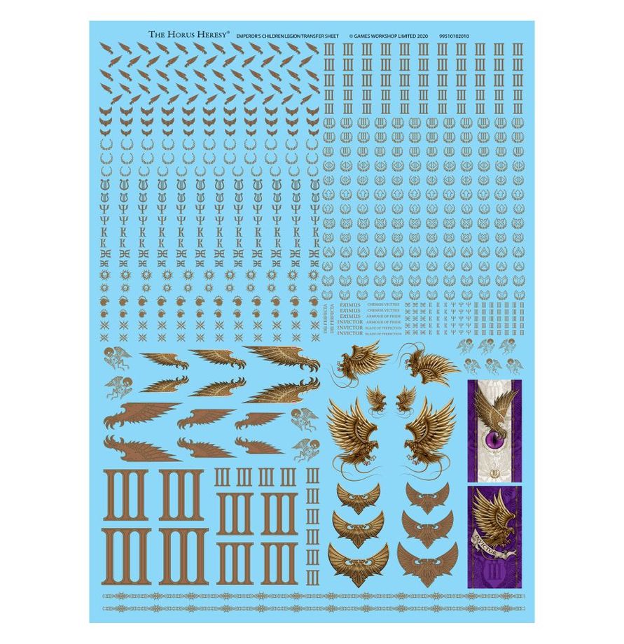 Warhammer The Horus Heresy - Emperor's Children Legion Transfer Sheet