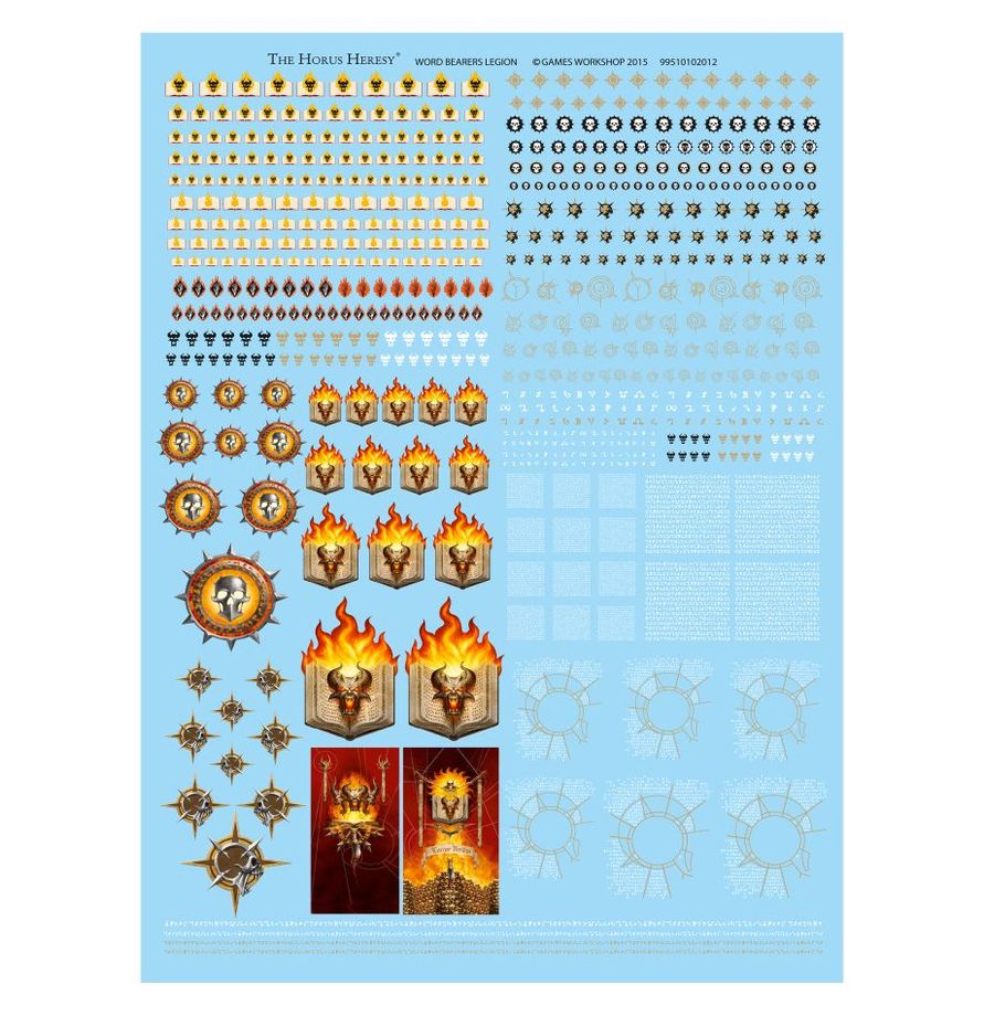 Warhammer The Horus Heresy - Word Bearers Legion Transfer Sheet