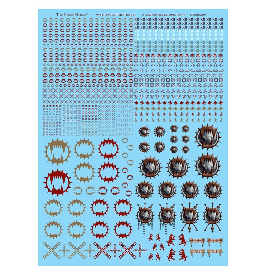 Warhammer The Horus Heresy - World Eaters Legion Transfer Sheet