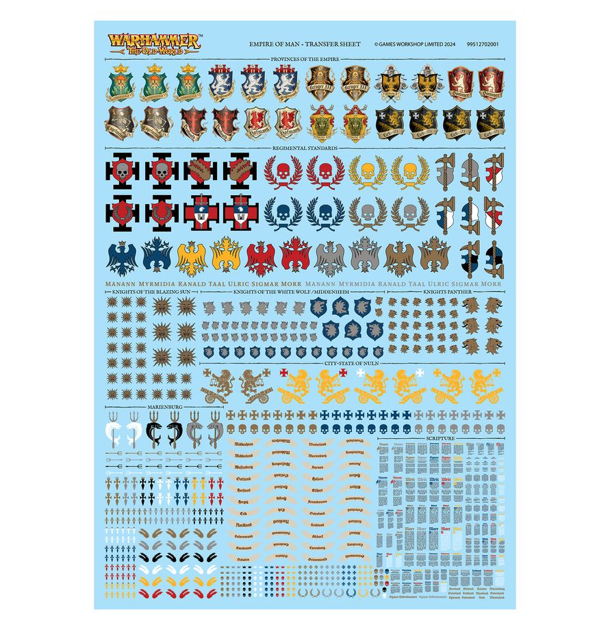 Warhammer: The Old World - Empire Of Man Transfer Sheet