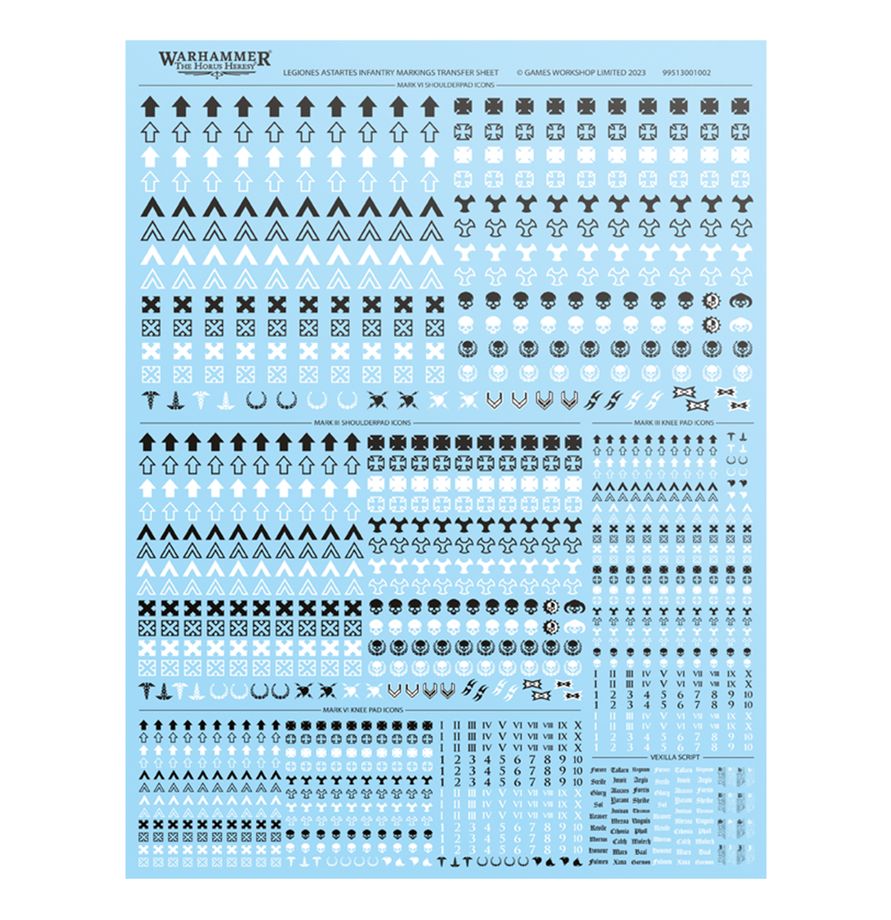 Warhammer: The Horus Heresy – Legiones Astartes Infantry Markings Transfer Sheet